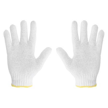 ถุงมือทอ 5 ขีด DYE 10 โหล สีขาว