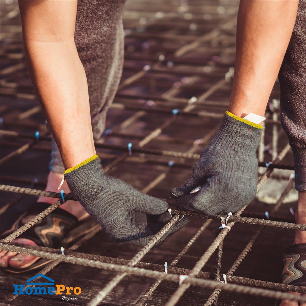 ถุงมือทอ 5 ขีด DYE 10 โหล สีเทา