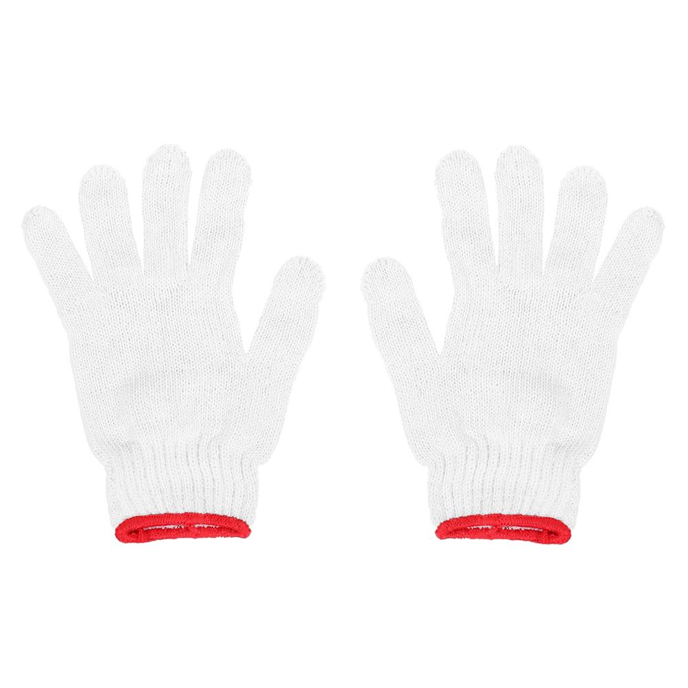 ถุงมือทอ 6 ขีด DYE 5 โหล สีขาว