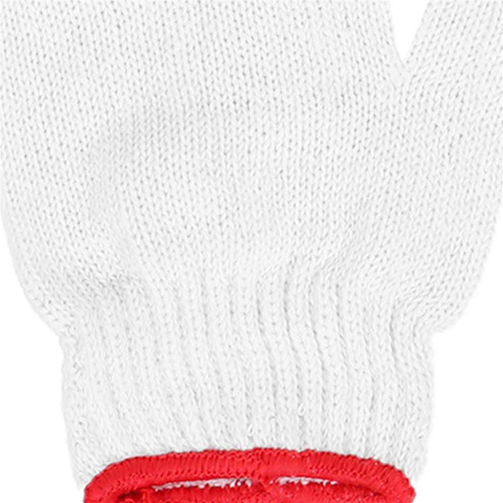 ถุงมือทอ 6 ขีด DYE 5 โหล สีขาว