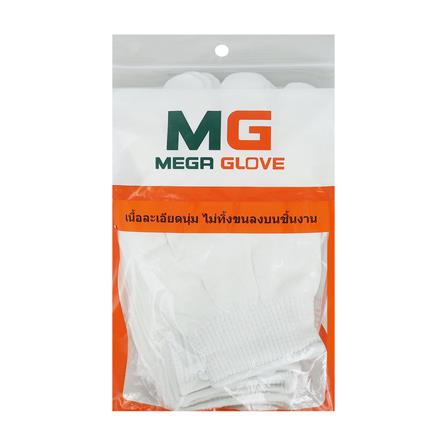 ถุงมือถักไม่ทิ้งขน MEGA GLOVE MICROTEXTM สีขาว แพ็ก 2 ชิ้น_2