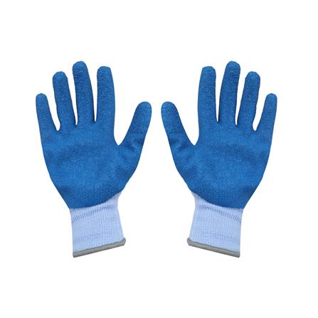 ถุงมือถักเคลือบยางกันบาด MEGA GLOVE สีฟ้า แพ็ก 2 ชิ้น_1