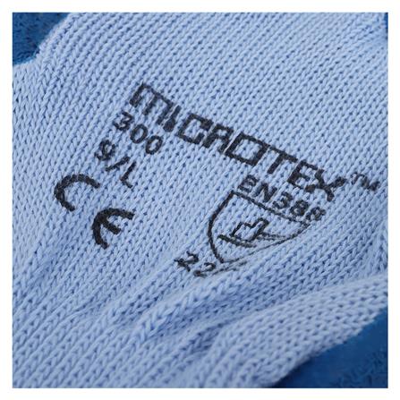 ถุงมือถักเคลือบยางกันบาด MEGA GLOVE สีฟ้า แพ็ก 2 ชิ้น_2