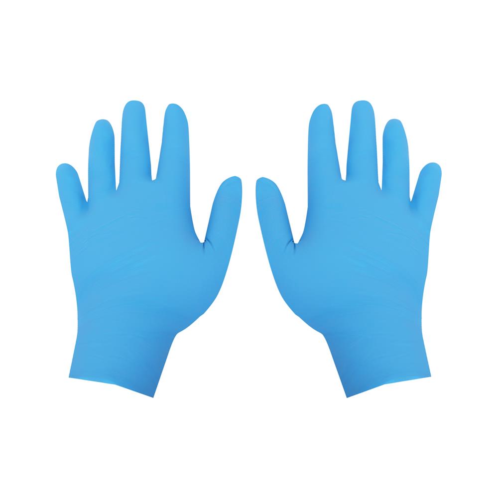 ถุงมือยางไนไตร MEGA GLOVE SUPER TOUCH สีฟ้า แพ็ก 20 ชิ้น