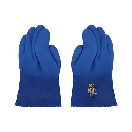 ถุงมือยางพีวีซี ซับในคอตตอน MEGA GLOVE สีฟ้า แพ็ก 2 ชิ้น_0