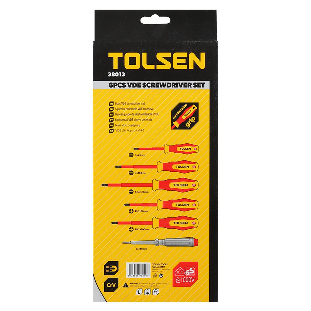 ชุดไขควงหุ้มฉนวนกันไฟฟ้า TOLSEN 6 ชิ้น/ชุด