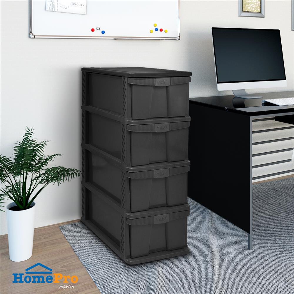 ตู้ลิ้นชัก 4 ชั้น STACKO 1040M4 40X50X104 ซม. สีเทา