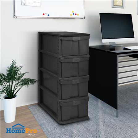 ตู้ลิ้นชัก 4 ชั้น STACKO 1040M4 40X50X104 ซม. สีเทา_2