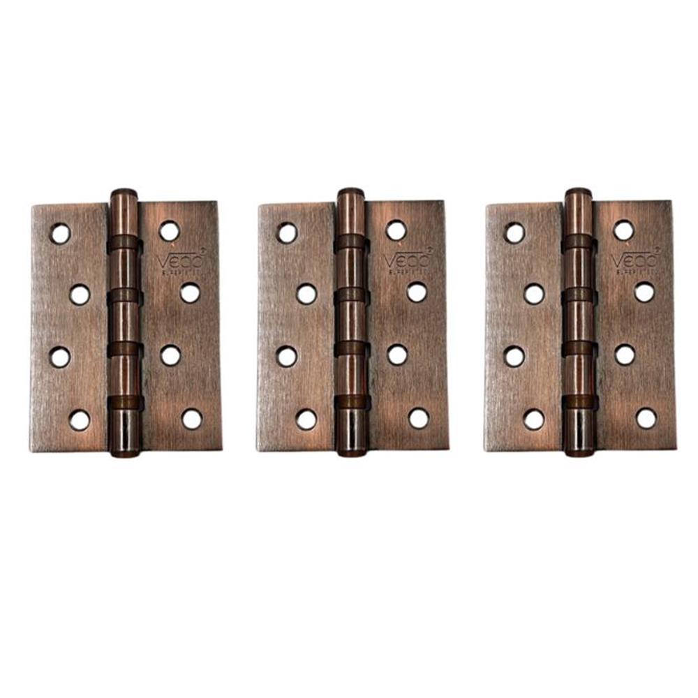 บานพับ 4X3 นิ้ว X 2 มม. VECO 4BB สีทองแดงรมดำ (แพ็ก 3 ชิ้น) 1 แถม 1