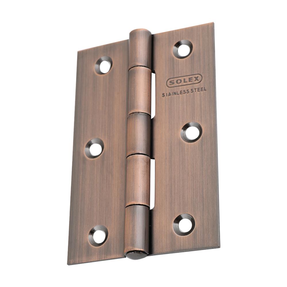 บานพับ 3.5X2 นิ้ว X 2 มม. SOLEX 3522 สีทองแดงรมดำ (แพ็ก 3 ชิ้น)