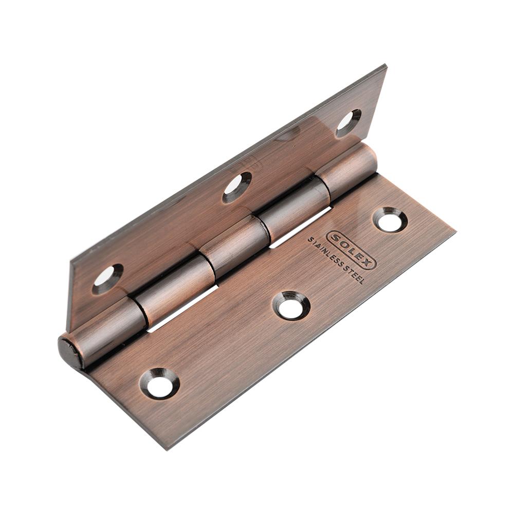 บานพับ 3.5X2 นิ้ว X 2 มม. SOLEX 3522 สีทองแดงรมดำ (แพ็ก 3 ชิ้น)