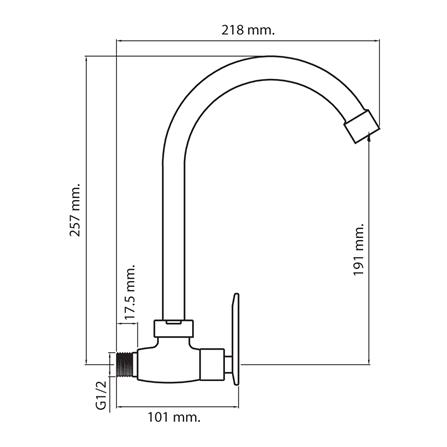 ก๊อกซิงค์เดี่ยวติดผนัง WSP FFW-5204Z_2