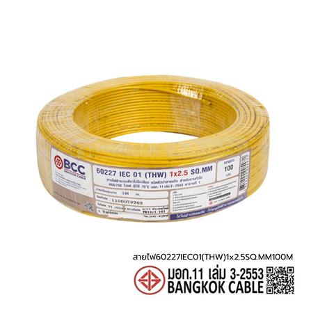 สายไฟ THW IEC01 BCC 1x2.5 ตร.มม. 100 ม. สีเหลือง_2