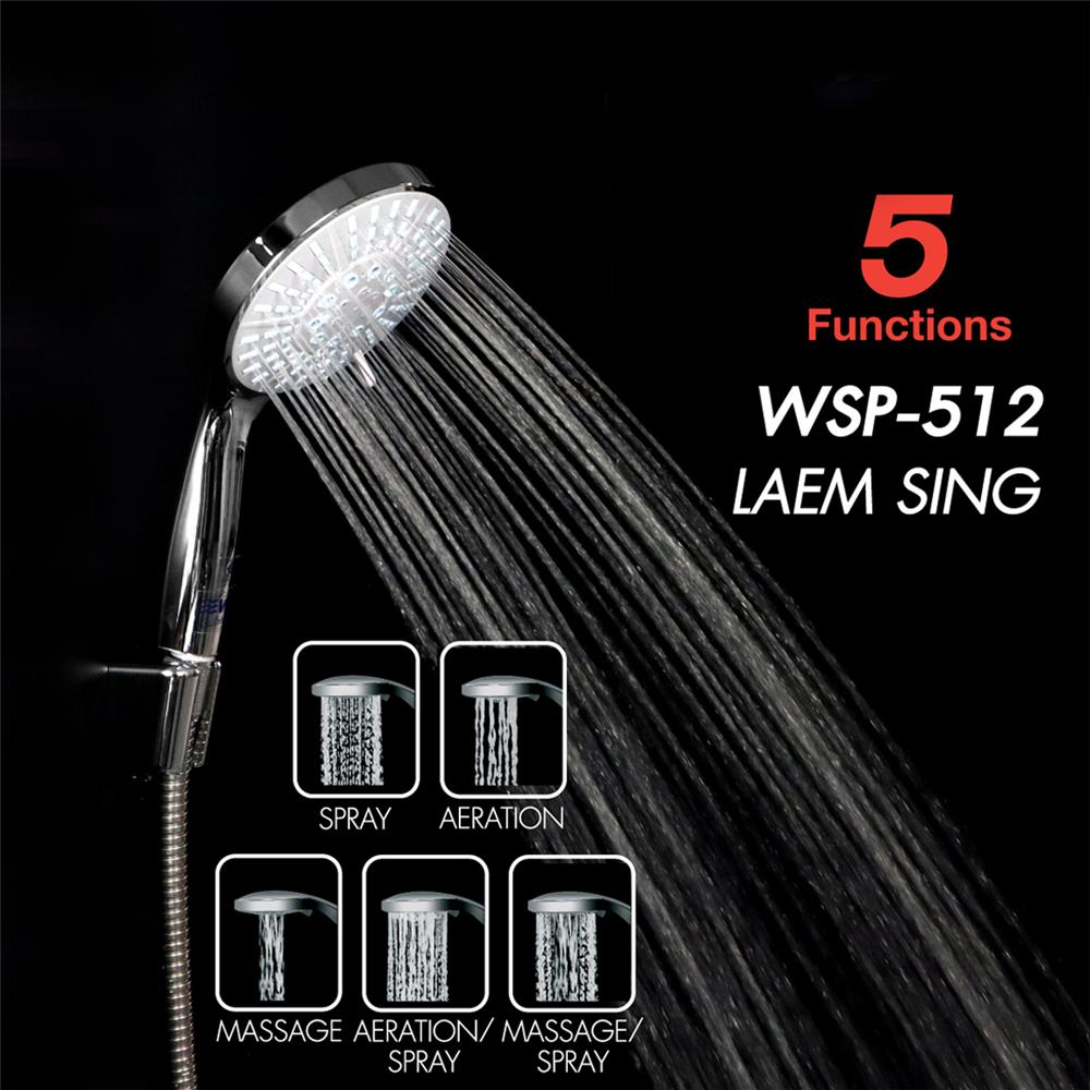 ชุดฝักบัวสายอ่อน 5 ระดับ WSP WSP-512 สีโครม