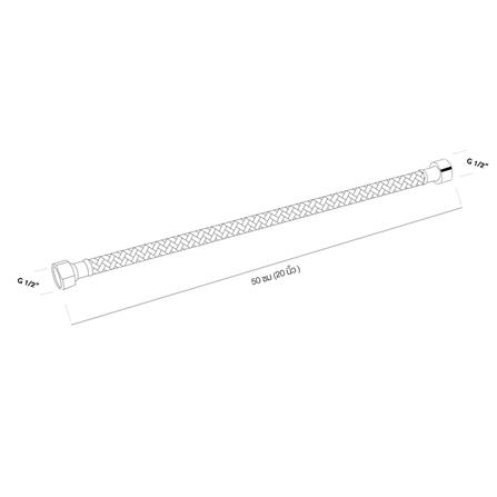 สายน้ำดีสเตนเลสน้ำอุ่น-น้ำเย็น 20 นิ้ว WSP KN20_1
