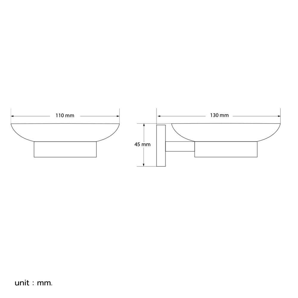 ที่ใส่สบู่ WSP BAS11-3  สีขาว-โครม