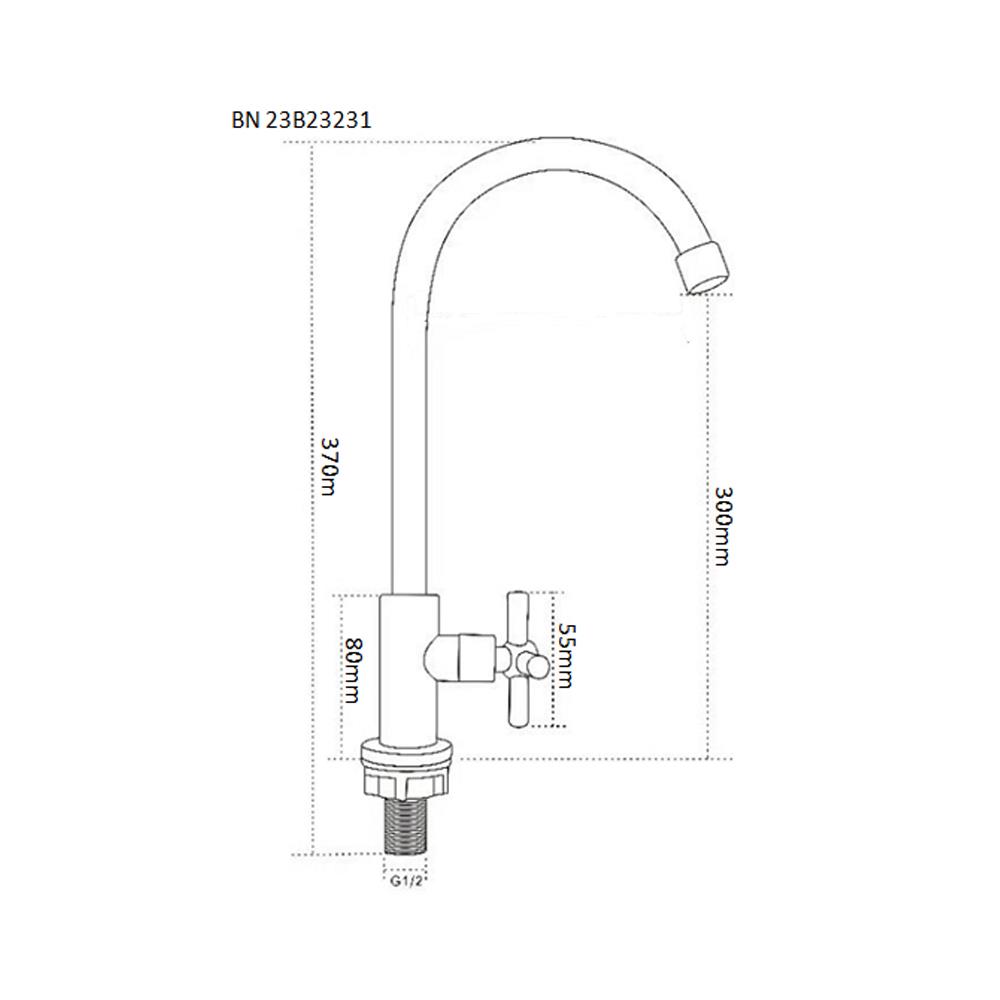 ก๊อกซิงค์เดี่ยวเคาน์เตอร์ BEN 23B23231 สีโครม