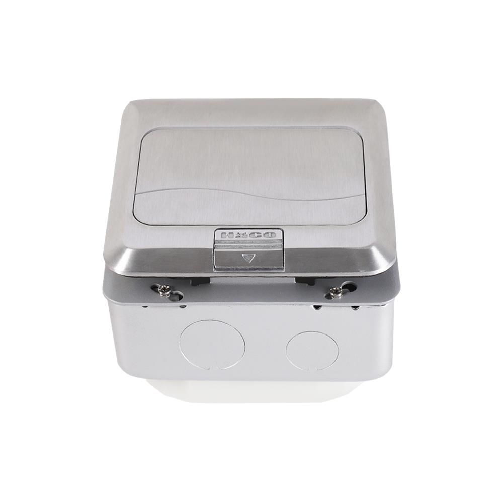 เต้ารับฝังพื้นอะลูมิเนียม HACO HPU-1AM/T สีเทา