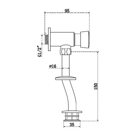 ฟลัชวาล์วโถปัสสาวะชายท่อโค้ง DONMARK DO-11B_3