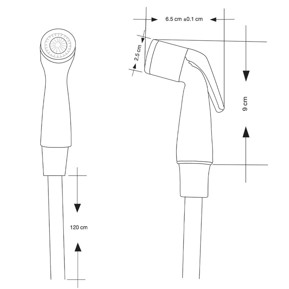สายฉีดชำระครบชุด RINSE ALL RA-1000 L สีดำ