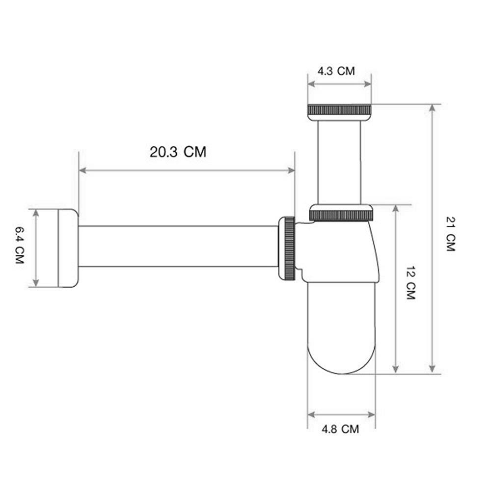 ท่อน้ำทิ้งอ่างล้างหน้ากระปุก HOEN H-803/8 20 ซม.