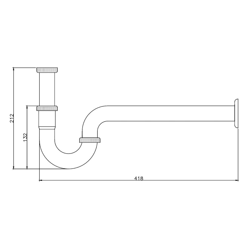 ท่อน้ำทิ้งอ่างล้างหน้าพีแทรป 30 ซม. PRIME PT030L สีสเตนเลส