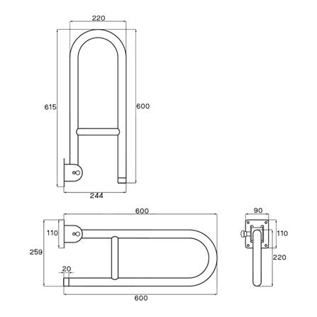 ราวมือจับ โยกขึ้นลง WS HR-6111-2-UD_2