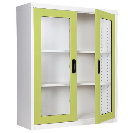 ตู้เหล็กบานเปิดกระจก KIOSK MAX-032 สีเขียว_3