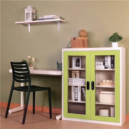 ตู้เหล็กบานเปิดกระจก KIOSK MAX-032 สีเขียว_4