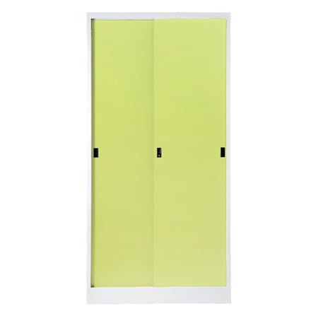 ตู้เหล็กสูงบานเลื่อนทึบ KIOSK SOD-18 สีเขียว_0