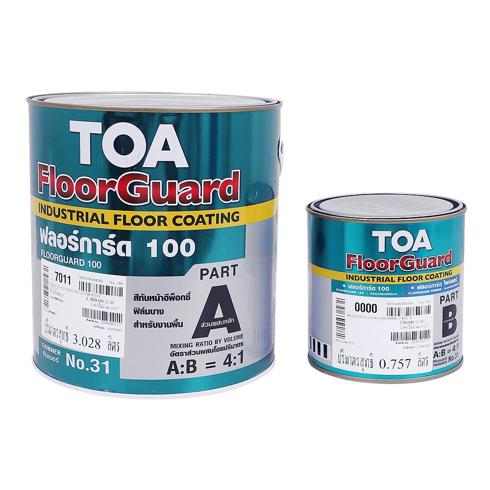 สีงานอุตสาหกรรม TOA FLOORGUARD 100 PART A+B 7011 สีขาว 1 แกลลอน