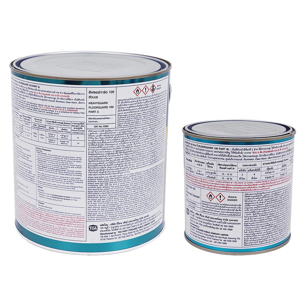 สีงานอุตสาหกรรม TOA FLOORGUARD 100 PART A+B 7011 สีขาว 1 แกลลอน