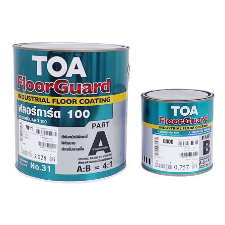 สีงานอุตสาหกรรม TOA FLOORGUARD 100 PART A+B 7011 สีขาว 1 แกลลอน