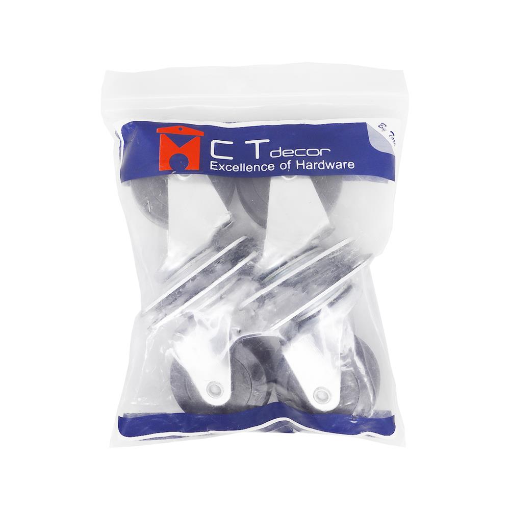 ลูกล้อ PVC BY TORA แป้นหมุน 2 นิ้ว สีดำ แพ็ก 4 ชิ้น