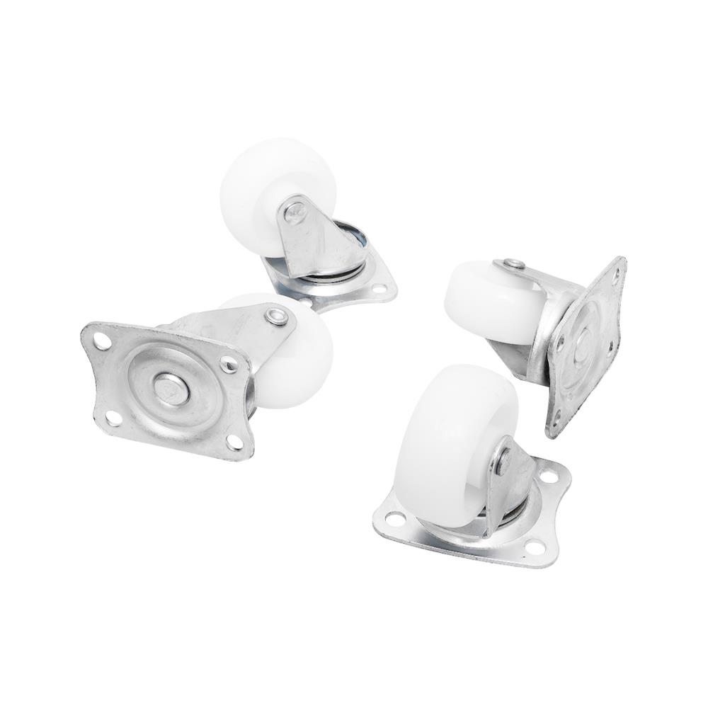 ลูกล้อไนลอน BY TORA แป้นหมุน 2 นิ้ว สีขาว แพ็ก 4 ชิ้น