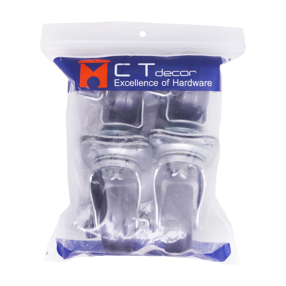 ลูกล้อ PVC BY TORA แป้นหมุน 2.5 นิ้ว สีดำ แพ็ก 4 ชิ้น