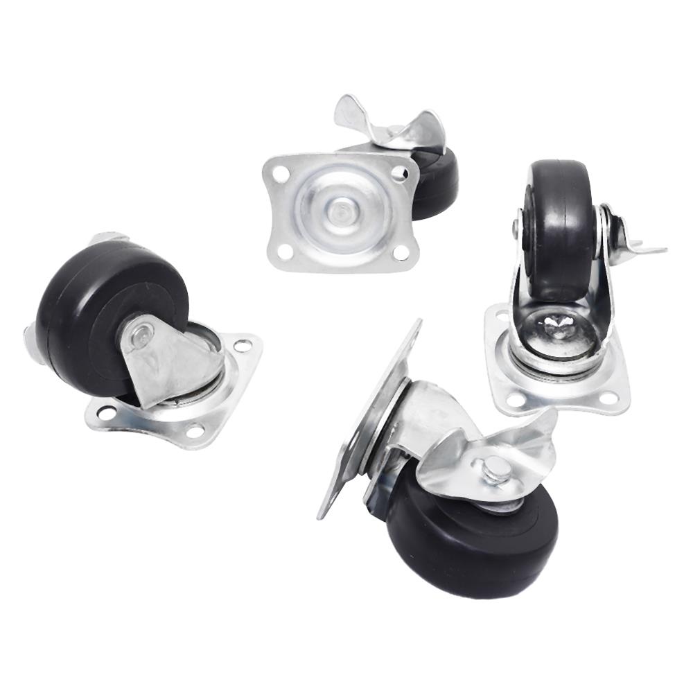 ลูกล้อ PVC BY TORA แป้นหมุน มีเบรค 2 นิ้ว สีดำ แพ็ก 4 ชิ้น