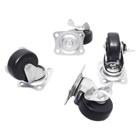 ลูกล้อ PVC BY TORA แป้นหมุน มีเบรค 2 นิ้ว สีดำ แพ็ก 4 ชิ้น_3