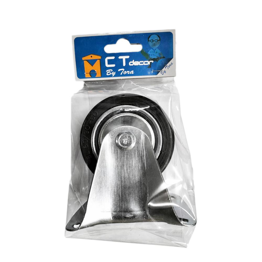 ลูกล้อยาง BY TORA แป้นตาย ไม่มีเบรก 3 นิ้ว สีดำ