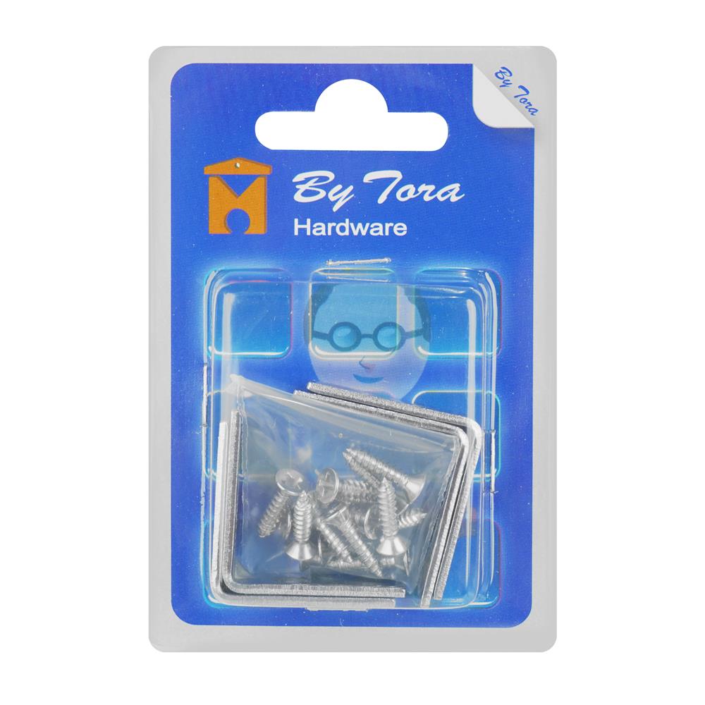 ฉากสเตนเลส (พร้อมสกรู) BY TORA 18x32x2 มม. แพ็ก 2 ชิ้น