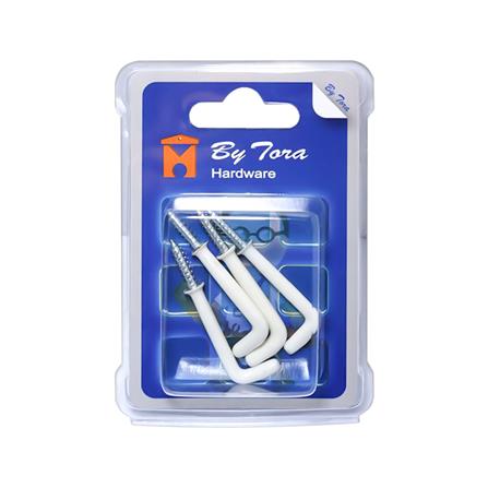 ตะขอตัวแอล หุ้มพลาสติก PVC 1-1/2 นิ้ว แพ็ก 4 ชิ้น