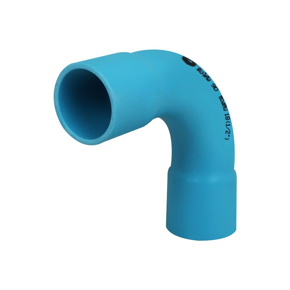 ข้อโค้ง 90 องศา ช่วงสั้น SCG 8.5 18 มม. 1/2 นิ้ว สีฟ้า