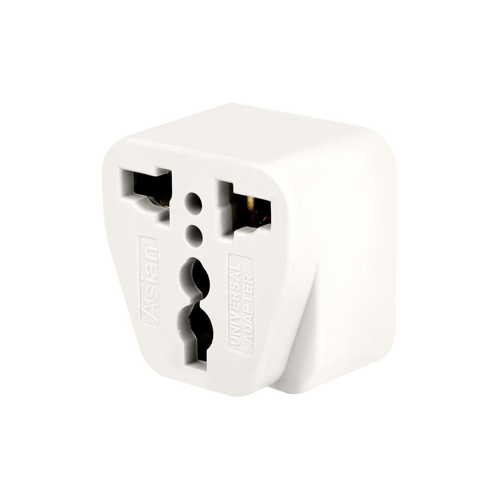 ปลั๊กแปลงขา 2 ขา UNIVERSAL ASIAN A-011 สีขาว