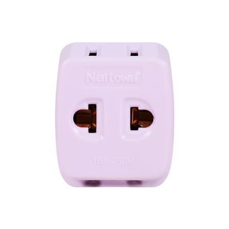 ปลั๊ก 3 ตา 2 ขาแบน NAITOWA N-036 สีขาว