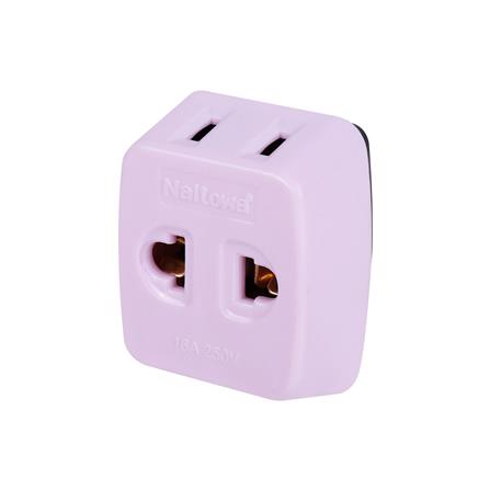ปลั๊ก 3 ตา 2 ขาแบน NAITOWA N-036 สีขาว_1