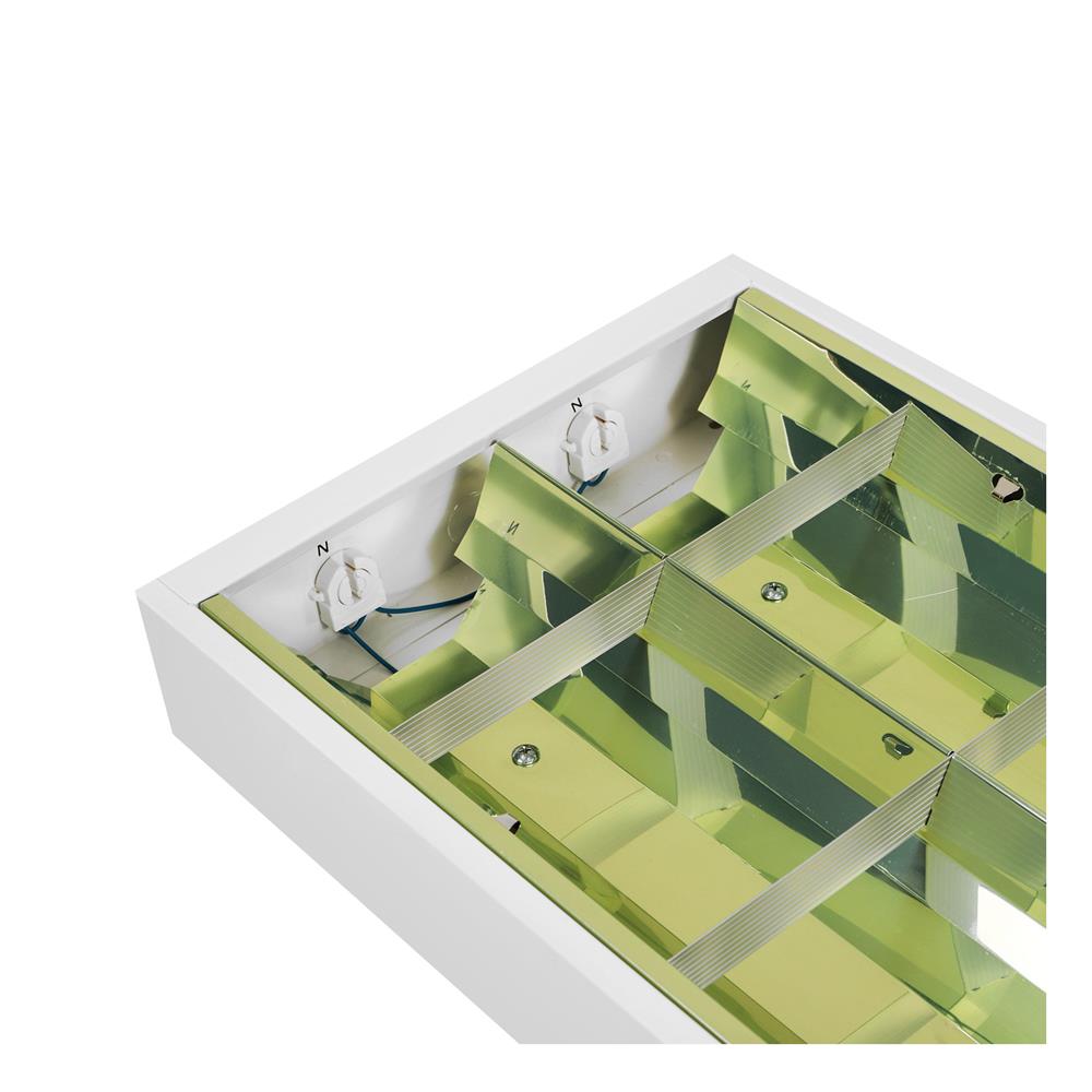 โคมตะแกรงติดลอย RACER รุ่นประหยัด CR 2X36 วัตต์ สีขาว