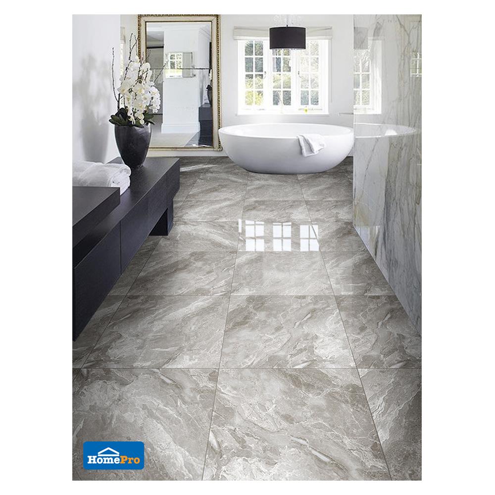 กระเบื้องพื้นพอร์ซเลน 60x60 ซม. ฮิปเตอร์ เทา 1.44M2