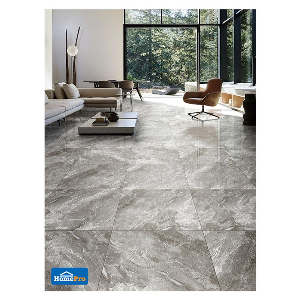 กระเบื้องพื้นพอร์ซเลน 60x60 ซม. ฮิปเตอร์ เทา 1.44M2