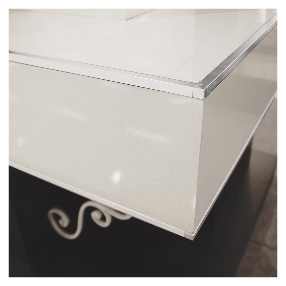 คิ้วอะลูมิเนียมมุมเหลี่ยมกลาง HOME 9 มม. 2 ม. สีเงินเงา