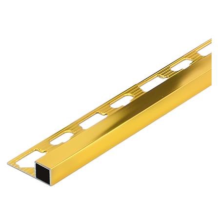 คิ้วอะลูมิเนียมมุมเหลี่ยมกลาง HOME 9 มม. 2 ม. สีทอง
